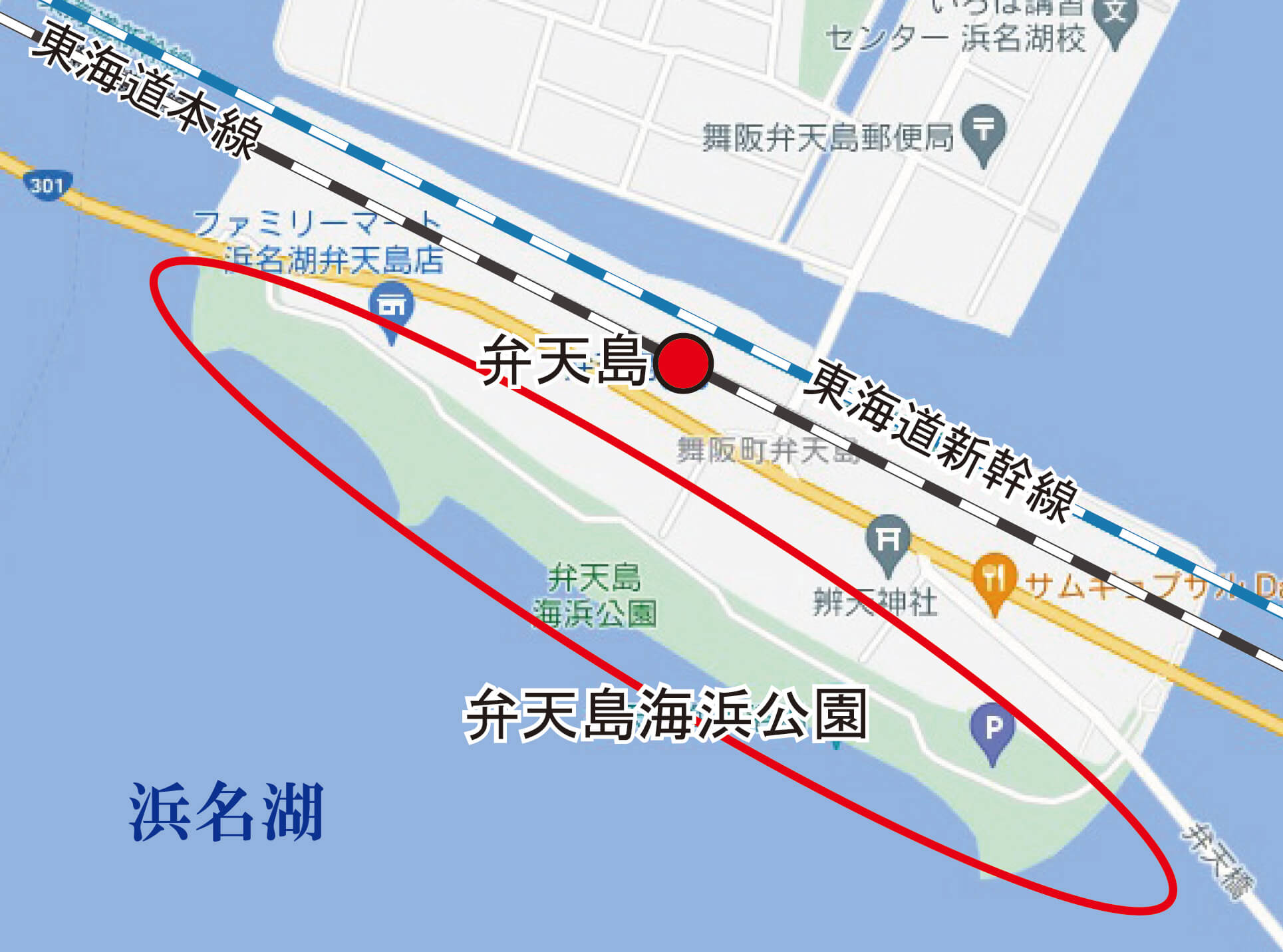 弁天島海浜公園位置図